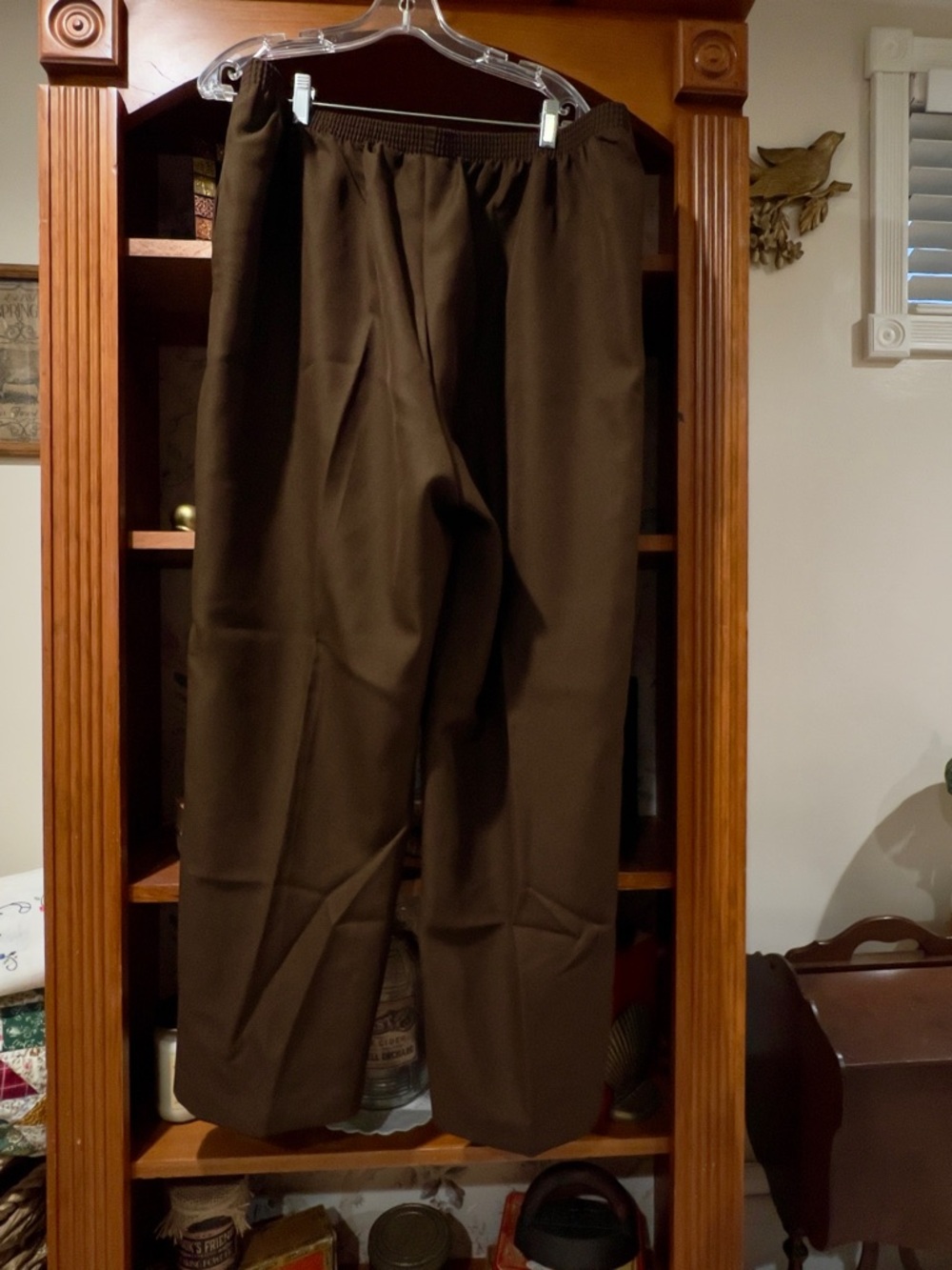 Alfred Dunner Brown Wide-Leg Elastic-Waist Pants - Picture 7 of 7